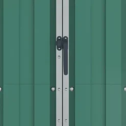 Haveskur i galvaniseret stål - Opbevaringshus | Farve: Grøn | Størrelse: 116x45x175 cm