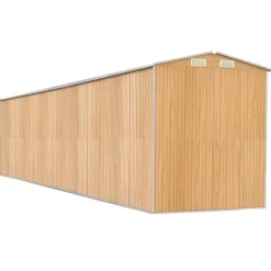 Haveskur i galvaniseret stål - Udendørs opbevaring | Farve: Lysebrun | Størrelse: 192x938x223 cm