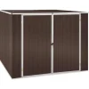 Haveskur i galvaniseret stål - Robust opbevaring til haven | Størrelse: 195x198x159 cm | Farve: Brun