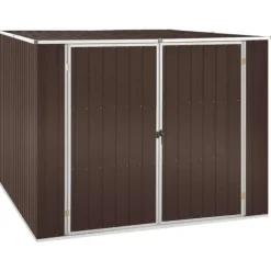 Haveskur i galvaniseret stål - Robust opbevaring til haven | Størrelse: 195x198x159 cm | Farve: Brun