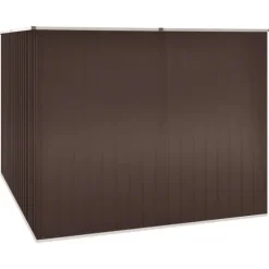 Haveskur i galvaniseret stål - Robust opbevaring til haven | Størrelse: 195x198x159 cm | Farve: Brun