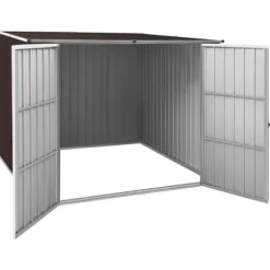 Haveskur i galvaniseret stål - Robust opbevaring til haven | Størrelse: 195x198x159 cm | Farve: Brun