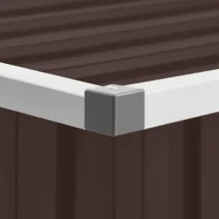 Haveskur i galvaniseret stål - Robust opbevaring til haven | Størrelse: 195x198x159 cm | Farve: Brun