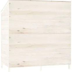 Haveskur i massivt grantræ - Ideel opbevaring til haveredskaber | Størrelse: 102x52x112 cm | Farve: Hvid