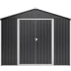 Haveskur i metal 240×192,3×191 cm med skydedør og 4 ventilationsåbninger, aflåseligt haveskur
