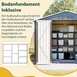 Haveskur i metal 240×192,3×191 cm med skydedør og 4 ventilationsåbninger, aflåseligt haveskur