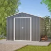 Haveskur i metal 8×6 fod med foldedør, antracitgrå – til opbevaring af haveredskaber og værktøj