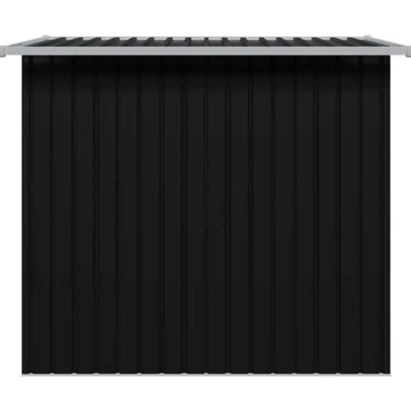 Haveskur i stål - Galvaniseret lagerskur med ventilationsåbninger | Farve: Antracitgrå