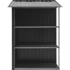 Haveskur med reol 205x130x183 cm jern antracitgrå - Haveskur - Haveskure - Home & Living