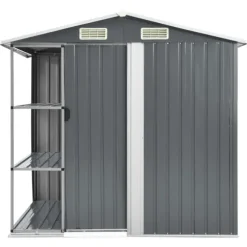 Haveskur med reol 205x130x183 cm jern grå - Haveskur - Haveskure - Home & Living