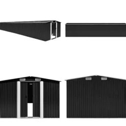 Haveskur 257x997x178 cm galvaniseret stål antracitgrå - Haveskur - Haveskure - Home & Living
