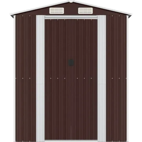 Haveskur 192x191x223 cm galvaniseret stål mørkebrun - Haveskur - Haveskure - Home & Living