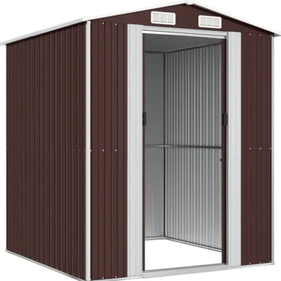 Haveskur 192x191x223 cm galvaniseret stål mørkebrun - Haveskur - Haveskure - Home & Living