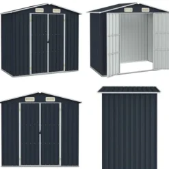 Haveskur 205x129x183 cm galvaniseret stål antracitgrå - Haveskur - Haveskure - Home & Living