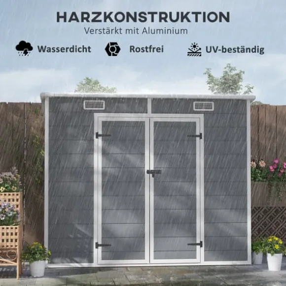 Haveskur, 238x125x165 cm, Grå
