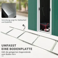 Haveskur, 280x130x172 cm, Grøn