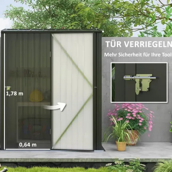 Haveskur, 161,5x94,5x196 cm, Sort