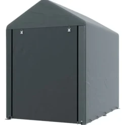Haveskur/opbevaringstelt, robust og vejrbestandigt, stålramme, 1,2×1,8×1,6 m, mørkegrå