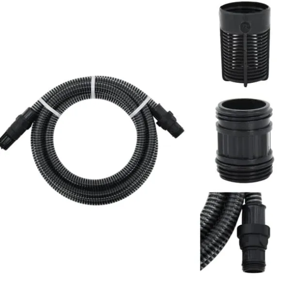 Haveslanger - Living sugeslange med messingkoblinger 1" 10 m PVC sort