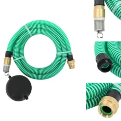 Haveslanger - Living sugeslange med messingkoblinger 1,1" 4 m PVC grøn
