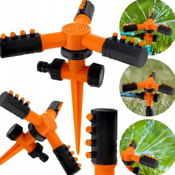Havesprinkler, drevet, roterende, trearmet, VERGIONIC sprinkler