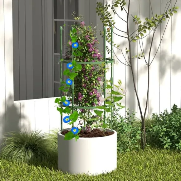 Havestativ, 3-pak Havestativ 40"/60" Høje Plantestøttestativer med Klemmer og Bånd-S, 20x40"/20x60", Grøn