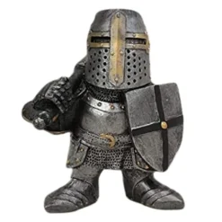 Havestatue Ridder Dværgvagt Rustning Miniature Ridderskulptur til Haveindretning