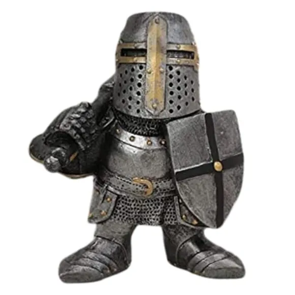 Havestatue Ridder Dværgvagt Rustning Miniature Ridderskulptur til Haveindretning