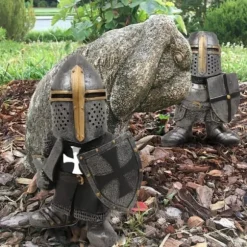 Havestatue Ridder Dværgvagt Rustning Miniature Ridderskulptur til Haveindretning