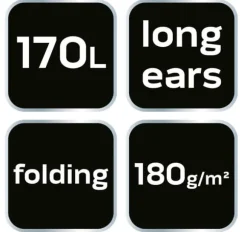 Havetaske 170 liter, lange håndtag, foldbar, 180 g/m2