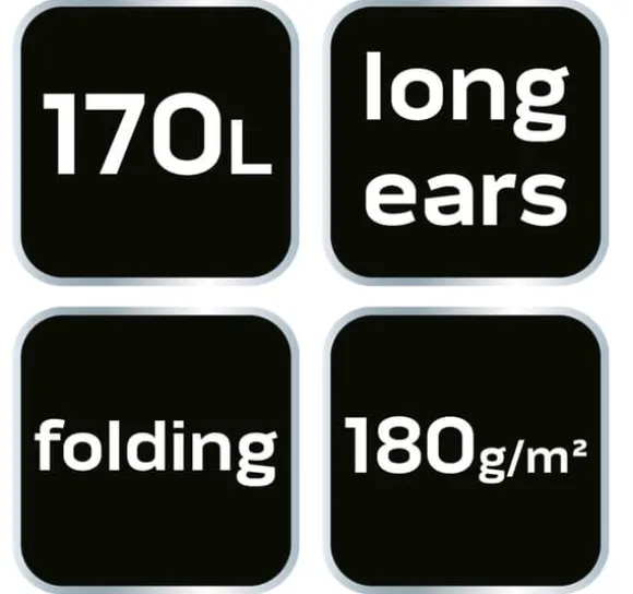 Havetaske 170 liter, lange håndtag, foldbar, 180 g/m2