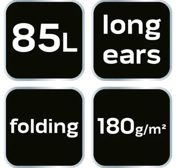 Havetaske 85 liter, lange håndtag, foldbar, 180 g/m2