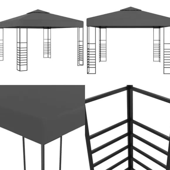 Havetelt 3x3 m antracitgrå - Havepavillon - Havepavilloner - Home & Living