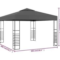 Havetelt 3x3 m antracitgrå - Havepavillon - Havepavilloner - Home & Living