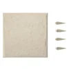 Havetrædesten - Trinsten - Sæt med 4 - 39,5 x 39,5 cm - Vejrbestandig plast - Med jordspyd - Til gangsti i have/terrasse - Beige