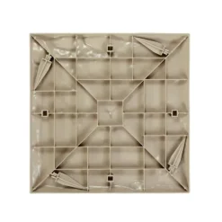 Havetrædesten - Trinsten - Sæt med 4 - 39,5 x 39,5 cm - Vejrbestandig plast - Med jordspyd - Til gangsti i have/terrasse - Beige