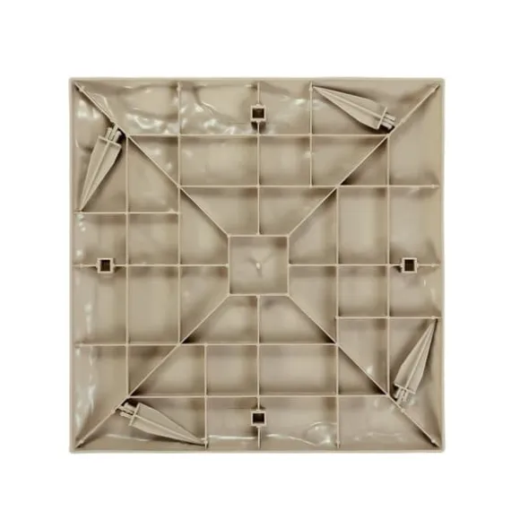 Havetrædesten - Trinsten - Sæt med 4 - 39,5 x 39,5 cm - Vejrbestandig plast - Med jordspyd - Til gangsti i have/terrasse - Beige