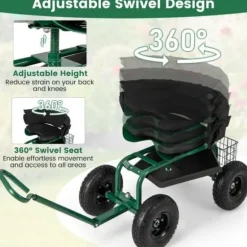 Havetrillebør Scooter, 35,5x24x23,5-27cm, Rød, Sort