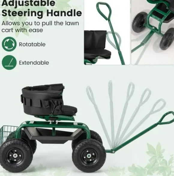 Havetrillebør Scooter, 35,5x24x23,5-27cm, Rød, Sort