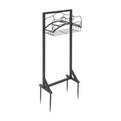 Havevandslangeholder, Robust jernkonstruktion, Pladsbesparende design,sort