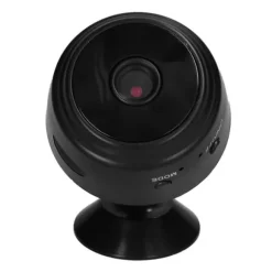 HD 1080P trådløst WiFi-webcam til mobiltelefon og tablet - genopladeligt og med fjernbetjening - Noir