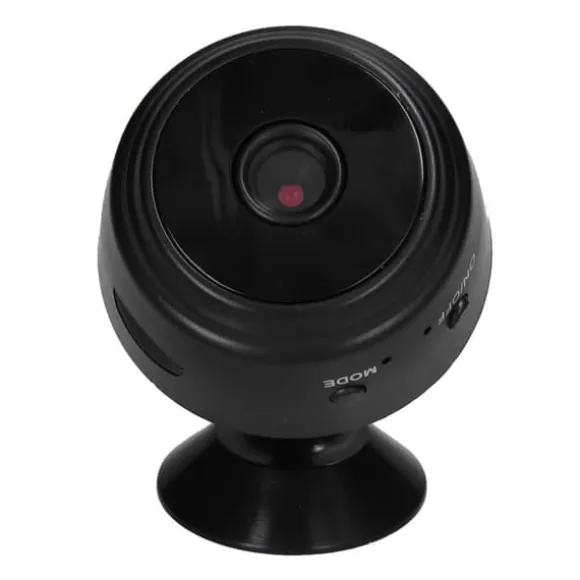 HD 1080P trådløst WiFi-webcam til mobiltelefon og tablet - genopladeligt og med fjernbetjening - Noir