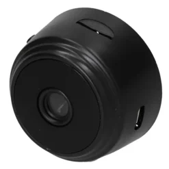 HD 1080P trådløst WiFi-webcam til mobiltelefon og tablet - genopladeligt og med fjernbetjening - Noir