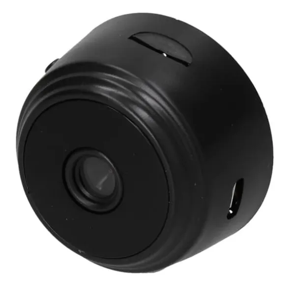 HD 1080P trådløst WiFi-webcam til mobiltelefon og tablet - genopladeligt og med fjernbetjening - Noir