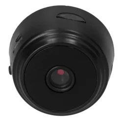 HD 1080P trådløst WiFi-webcam til mobiltelefon og tablet - genopladeligt og med fjernbetjening - Noir