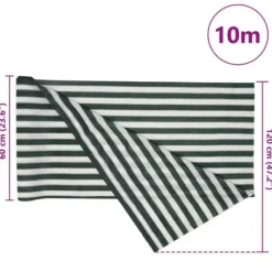 HDPE afskærmning 1,2x10 m - Privatlivsbeskyttelse | Farve: Grøn/Hvid | Vægt: 75 g/m²