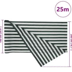HDPE afskærmning 2x25 m - Privatlivsskærm i grøn/hvid | Vægt: 75 g/m²
