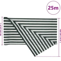 HDPE Afskærmning 1,8x25 m - Privatlivsskærm | Farve: Grøn/Hvid | Vægt: 195 g/m²