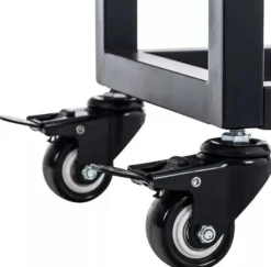 Hetta Black Metal Firewood Rack with Wheels - 25x40x150 cm