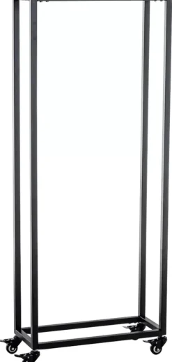 Hetta Black Metal Firewood Rack with Wheels - 25x40x150 cm